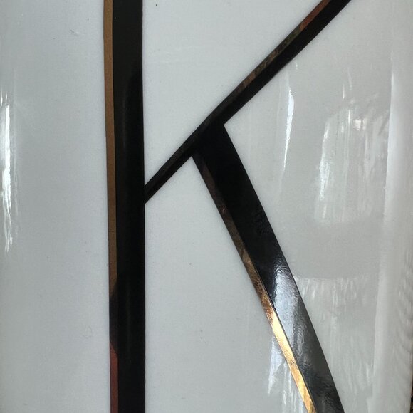 THRESHOLD Letter K Initial Monogram Stoneware Mug with Metallic Gold Highlights - Picture 7 of 9